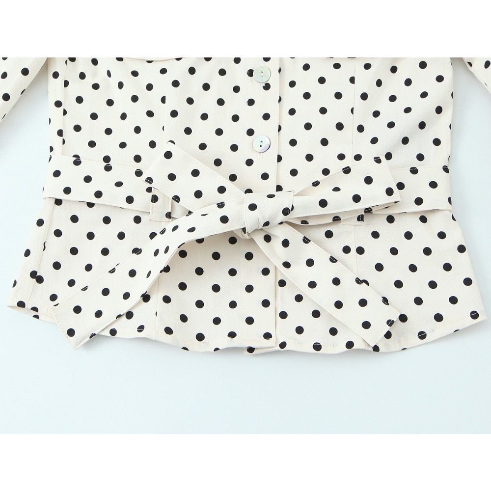 Elegant Chic Fitted Polka Dot  - Jackets recension och pris