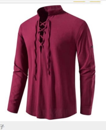 Mens Pirate Shirt Viking Retro - Medieval Gothic Lace Up Pirate Shirt recension och pris