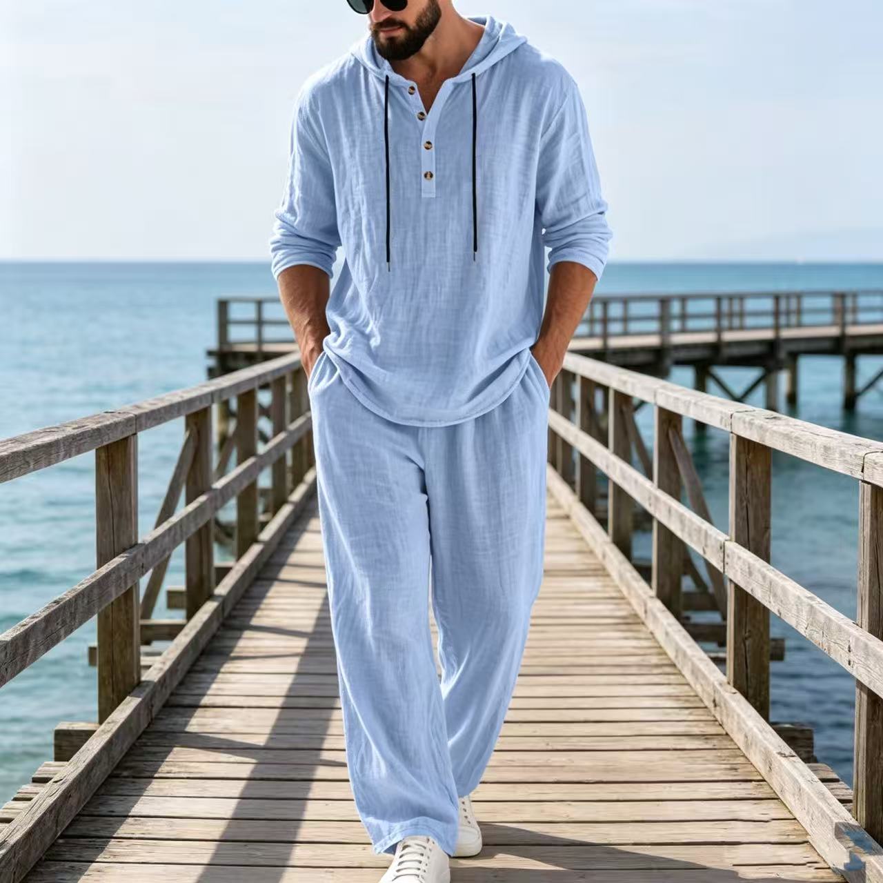 2026 Cross-border Spring and A - Mens Linen Shirt Long Sleeve recension och pris