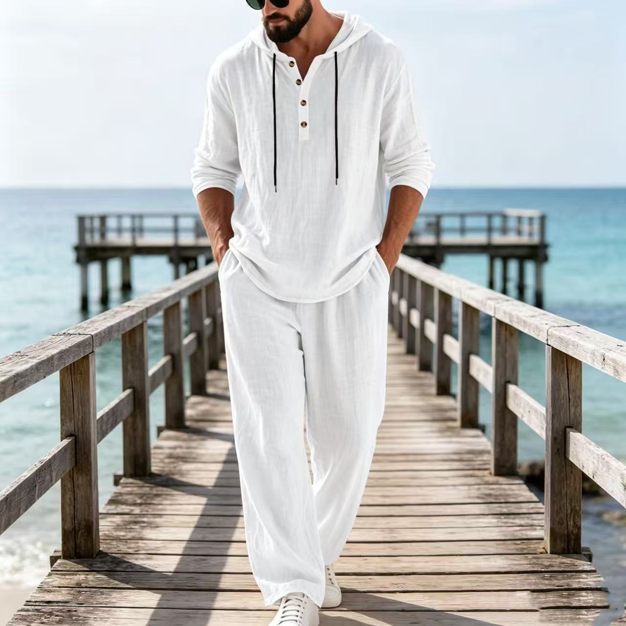 2026 Cross-border Spring and A - Mens Linen Shirt Long Sleeve recension och pris