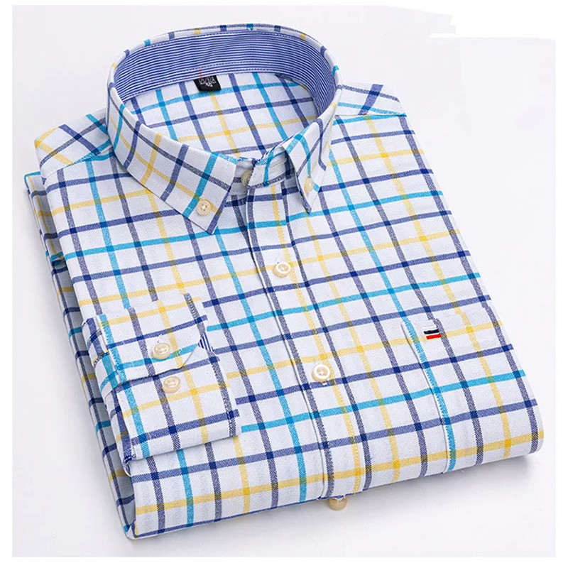 2024 new Men's Shirt Long slee - Oxford Cotton Casual Shirt Business recension och pris