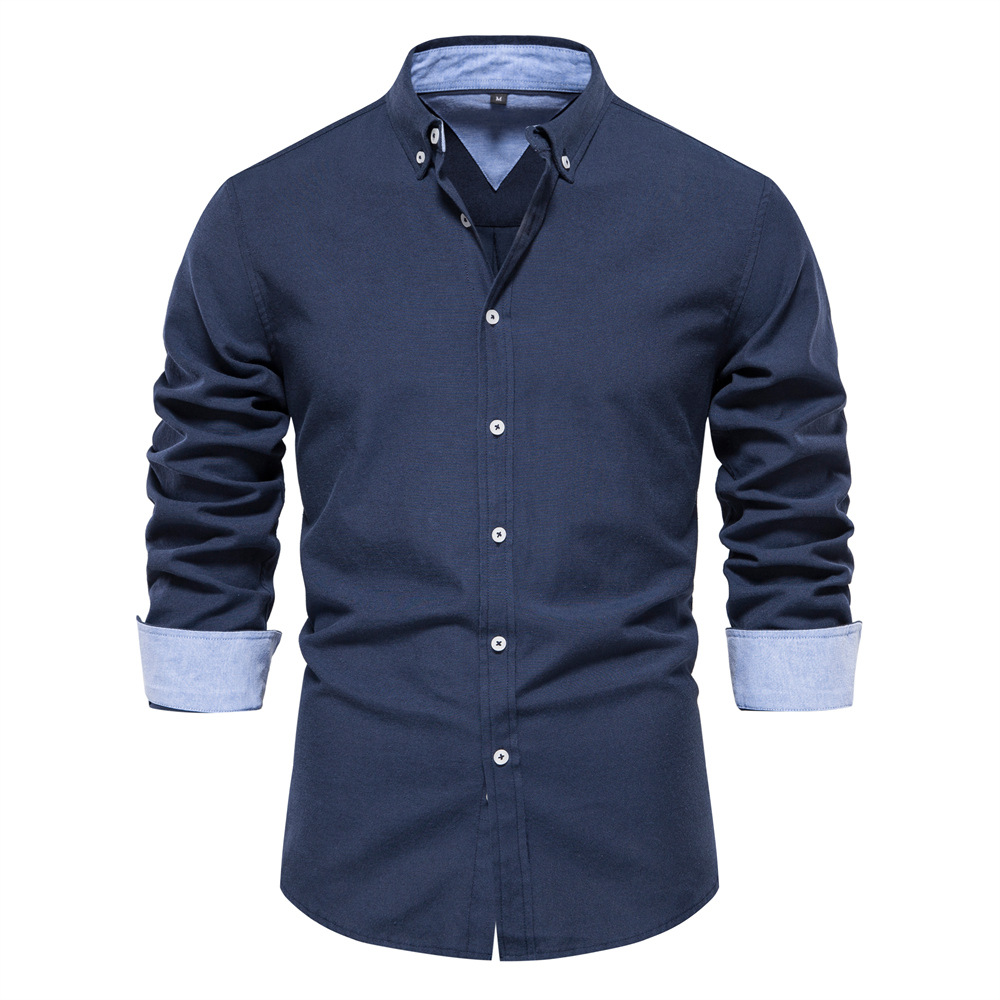 European Size Slim Fit Solid C - Oxford Cotton Casual Shirt Business recension och pris
