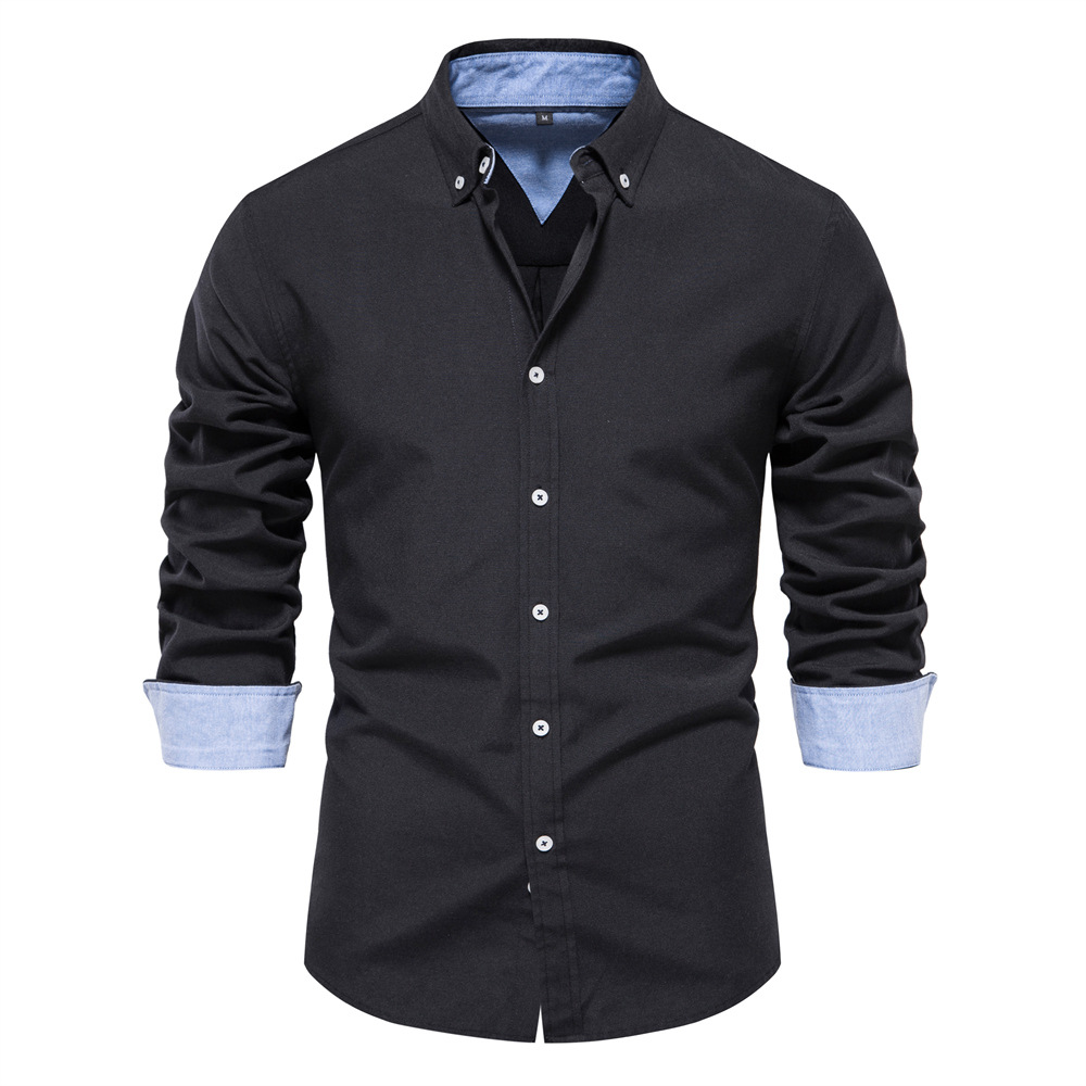 European Size Slim Fit Solid C - Oxford Cotton Casual Shirt Business recension och pris
