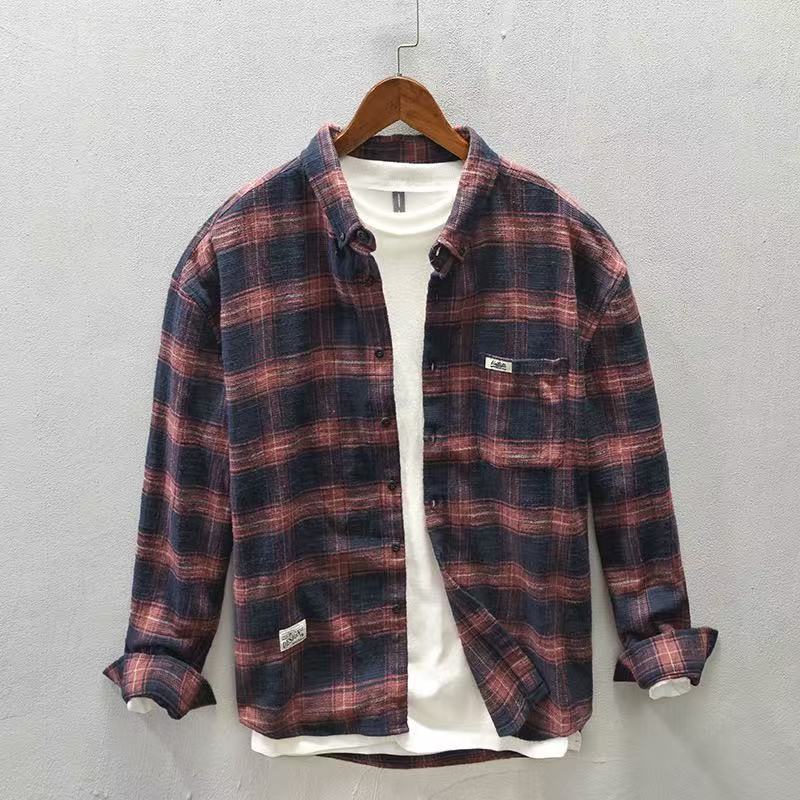 2026 Spring/Autumn New Checker - Flannel Plaid Shirt Heavy Weight recension och pris