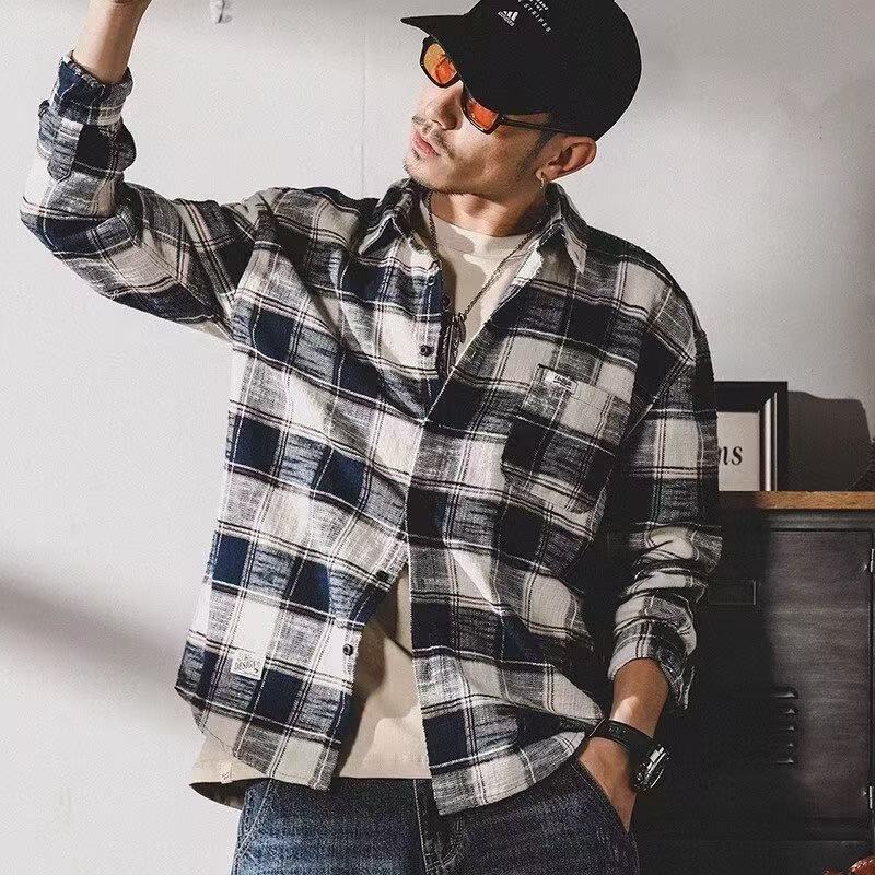 2026 Spring/Autumn New Checker - Flannel Plaid Shirt Heavy Weight recension och pris