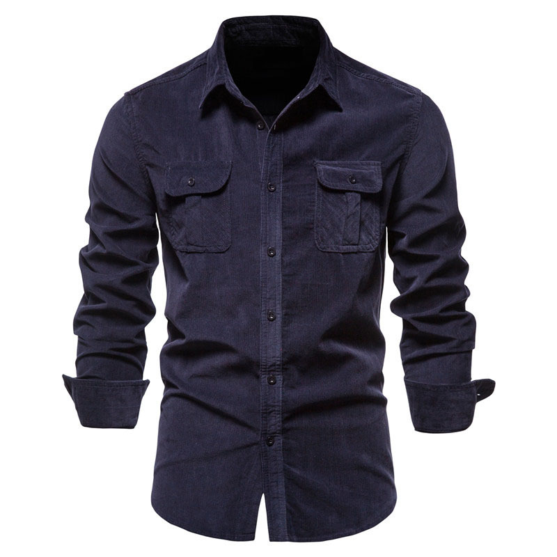 Vintage Solid Color Corduroy S - Corduroy Button Up Shirt Men recension och pris