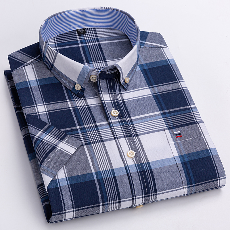 Quality Men Shirt Short Sleeve - Oxford Cotton Casual Shirt Business recension och pris