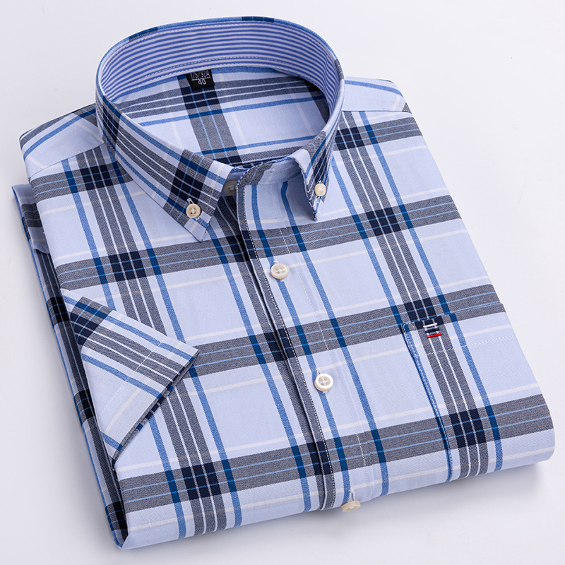 Quality Men Shirt Short Sleeve - Oxford Cotton Casual Shirt Business recension och pris