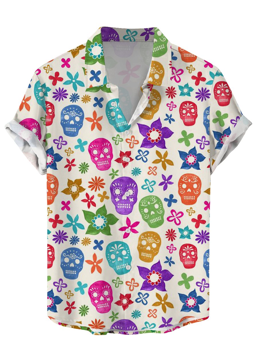 Vintage Skull Floral Men's Shi - Vintage Hawaiian Floral Shirt recension och pris