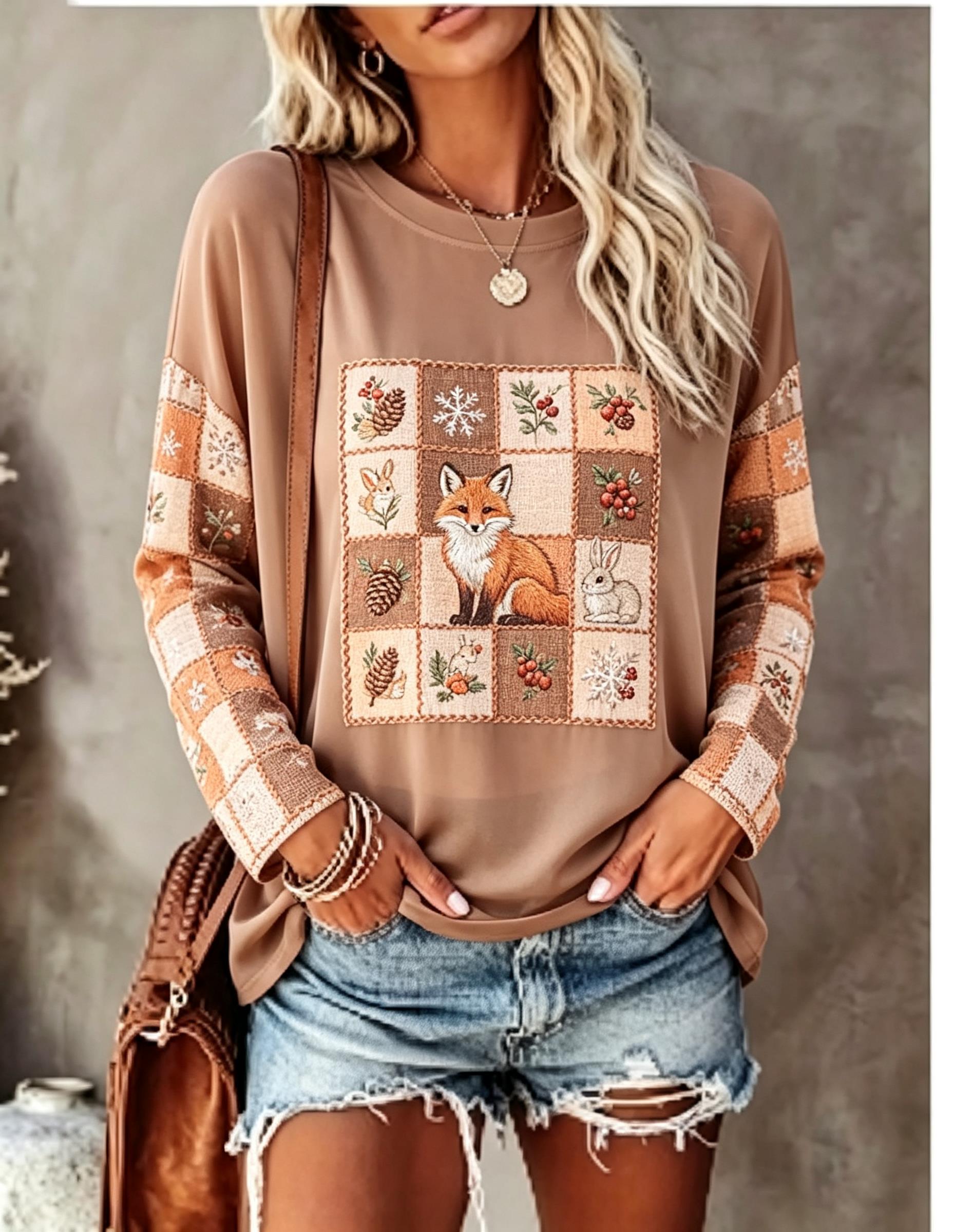 Women Long Sleeve T Shirt Fox  - T-Shirts recension och pris