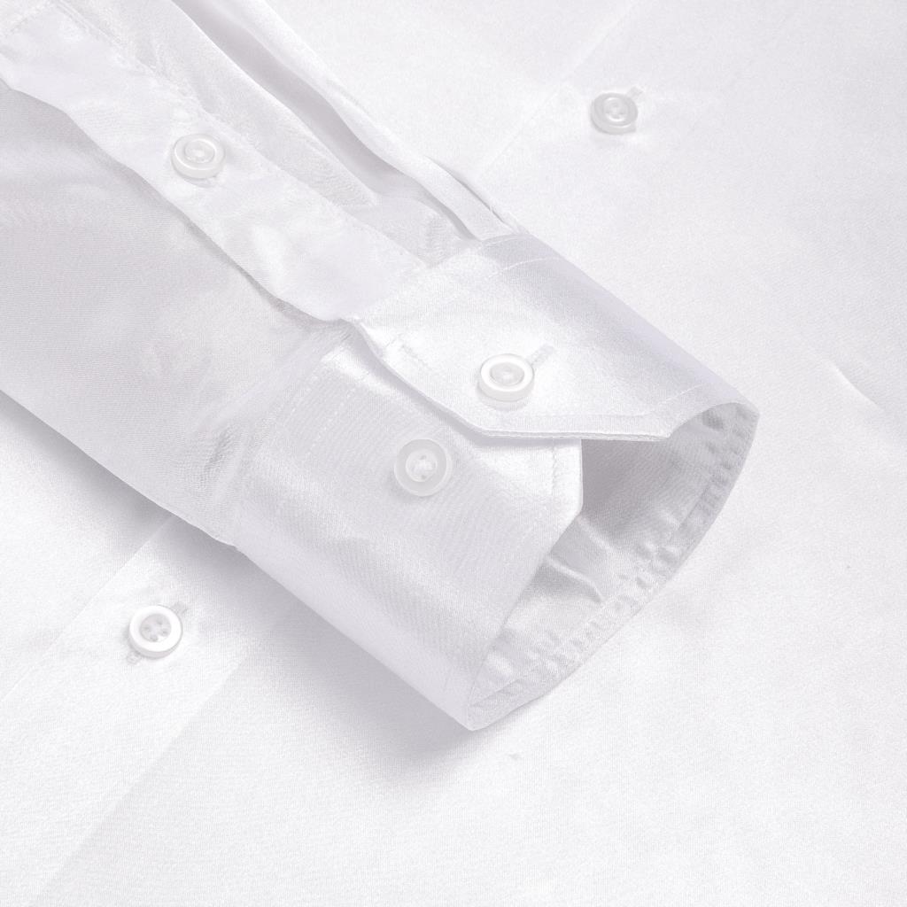 Hi-Tie White Silk Satin Mens S - Mens Satin Silk Dress Shirt recension och pris