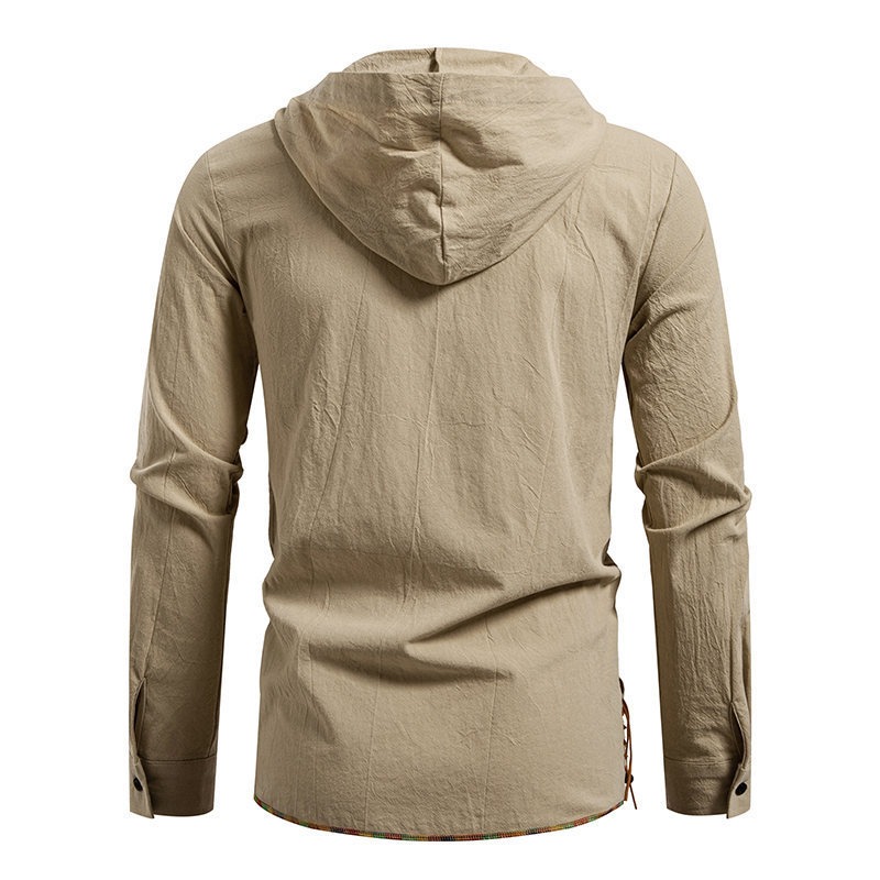 Men's Long Sleeve Hooded T-shi - Medieval Gothic Lace Up Pirate Shirt recension och pris