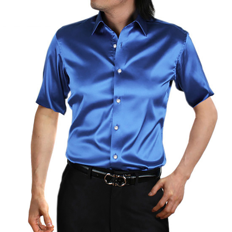 Silk Satin Mens Dress Shirt Sh - Mens Satin Silk Dress Shirt recension och pris